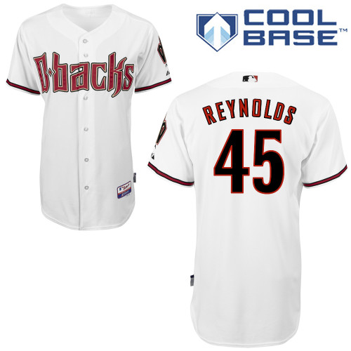 Matt Reynolds #45 MLB Jersey-Arizona Diamondbacks Men's Authentic Home White Cool Base Baseball Jersey
